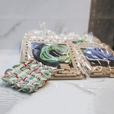 襪圈工藝編織框 + 襪圈 100g + 木釘 45p, 1套, 混合色