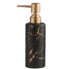 大理石紋圓形按壓洗滌劑瓶 YT_RA815, 黑色, 1個