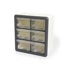 內部立方體多用途儲物盒 A4, 深灰色+白色, 1個