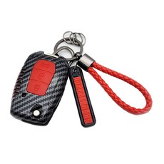 汽車鑰匙保護套 A款+鑰匙圈+電話號碼牌, 紅色, SsangYong 3 按鈕 A 型