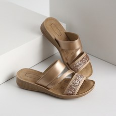 JACK&JILL 女款亮片涼鞋 JB1405S, 玫瑰金, 235