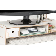 아리코 데스크 수납 모니터 받침대, 화이트, 1개