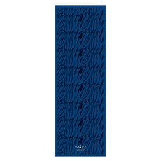 YOAKE 防滑吸汗高級設計瑜伽墊毛巾, 藍色斑馬