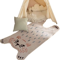 TCR 卡通貓咪客廳地墊 90 x 140 cm, 白色貓咪, 1個