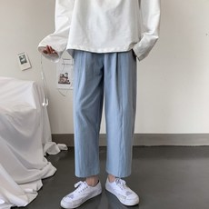 페이퍼먼츠 남성용 캐주얼 데일리 편한 루즈핏 와이드핏 9부 배기 팬츠 13818