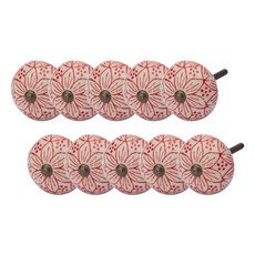 Red Flower 家具把手 + 螺絲 Knob-092, 10個