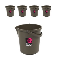 Changsin Living 昌信生活 塑膠水桶 15L, 5個, 棕色