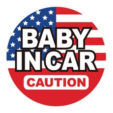 긱베어 아이가 타고 있어요 칼라 반사 차량용 스티커, 자석 성조기, 1개