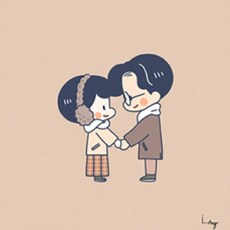 위모던 이아리 일러스트 액자 캔버스 아트 추운 날 우리