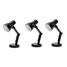 LED超迷你電池檯燈 3入, 黑色的