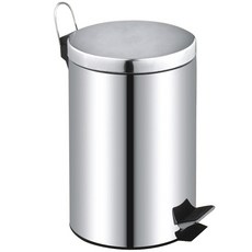 簡約風格腳踏式不鏽鋼垃圾桶 5L, 混色
