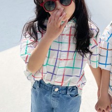 느엘 주니어용 책스 여름 반팔 남방