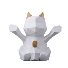 High Five 貓咪存錢筒 S, 白色, 1個