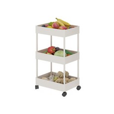 DaynDay ABS 무빙 수납선반 3단, 화이트