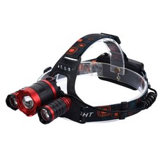 MAX 5000LM 1XCREE XML T6 LED 줌 헤드랜턴 + 충전식 배터리 2200mAh 2p 세트, 레드, 1세트