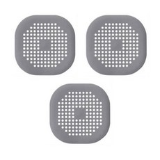 재미월드 실리콘 흡착 배수구 덮개, 3개, 그레이