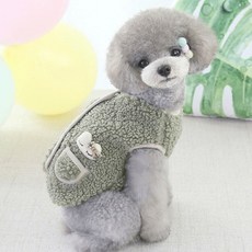 Jjujuya可愛羊皮背心寵物衣服, 綠色