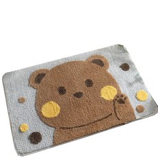 TCR 스마일 동물친구들 바닥매트 50 x 80 cm, 딥브라운곰, 1개