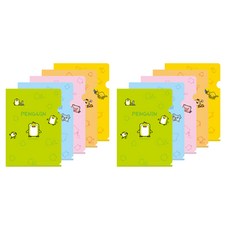 卡通圖案L型A4文件夾, 10個, 隨機發貨