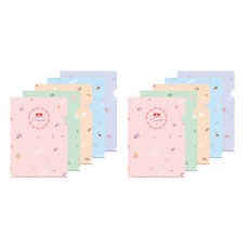 Unique L型文件夾 A4 花朵, 10個, 隨機出貨