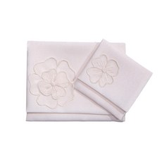 Kyrie 天主教聖物彌撒袋 + 念珠袋套組, 大花（象牙色）, 1套