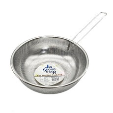 真誠之星 全不鏽鋼沖孔圓形單柄濾網 4號 250mm, 單一顏色