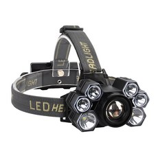 BATTLE FISHING 7球LED頭燈 TF-0847, 黑色的, 1個
