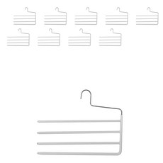 MAWA 褲子4層防滑衣架KH4, 銀, 10個