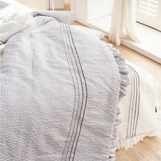 THE BEDDING SHOP 素色泡泡紗條紋薄被, 灰色的