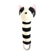 Happy Nix寵物玩具拔河遊戲玩具鬥牛犬 10*34cm, 黑色的, 1個