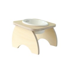 casamico 寵物原木餐桌 + 陶瓷飯碗 1口 Tall組合, 混色, 1套