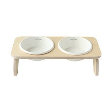 casamico 寵物木餐桌+瓷飯碗2個基本套裝, 混色, 1套