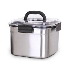 SILVERSTAR 不鏽鋼密封手提方形保鮮盒 19號, 4700毫升, 1個