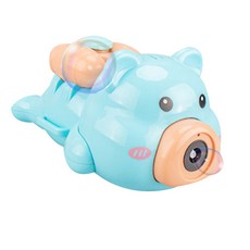 甜蜜史萊姆自動泡泡玩具手環河馬泡泡槍, 藍色, 1個