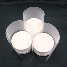 PVC圓形花卉零用錢盒 3入, 白色