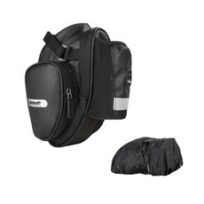Rhinowalk 自行車座墊包 + 防雨罩, 黑色, 1套