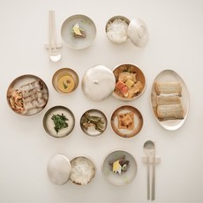 놋빛채 雙人七疊飯床器組, 單一顏色, 餐具16件