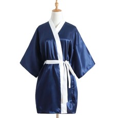 Market Pio 雙色簡約浴袍, 海軍藍, 1個