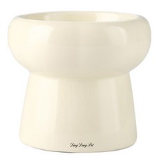 DING DONG PET 寵物鵝卵石陶瓷高腳碗, 白色, 1個