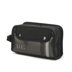 DAKS 皮革拼色Performance化妝包 DGGF1E113, 炭灰色