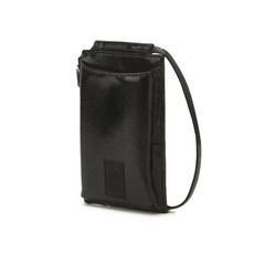 DAKS Logo補丁皮革多用途迷你斜背包 DNGF1E371, 黑色的