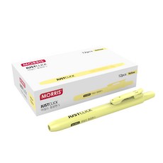 MORRIS Just Click 溫和螢光筆 S, 黃色, 12個