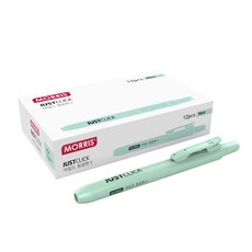 MORRIS JUST CLICK 柔和螢光筆 S, 薄荷綠, 12個