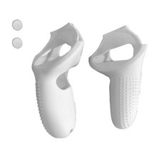 Oculus Quest 2控制器保護套 白色 2入+搖桿鍵帽 2入, OQ2A-控制器覆蓋, 1套