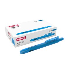 MORRIS JUST CLICK 按壓式螢光筆 S, 天空藍, 12個