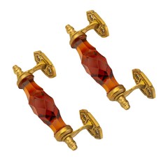 엔틱스타일 핸드메이드 크리스탈 손잡이 문고리 엠버 15cm, 2개