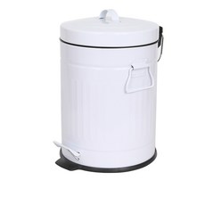 靜音踩踏式垃圾桶 8L, 白色, 1入