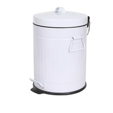 Giftcan 彩色緩降垃圾桶 5L 靜音, 白色, 1個
