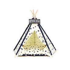 寵物用印第安帳篷+床墊, 藍天星星