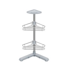 deHUb 一鍵鎖定不鏽鋼立式角落收納架 2層, 混合色, 1個